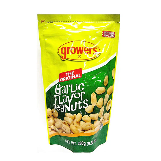 growers garlic flavored peanuts
